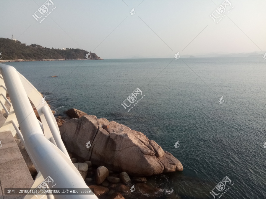 大鹏大小梅沙海边栈道,海景一色