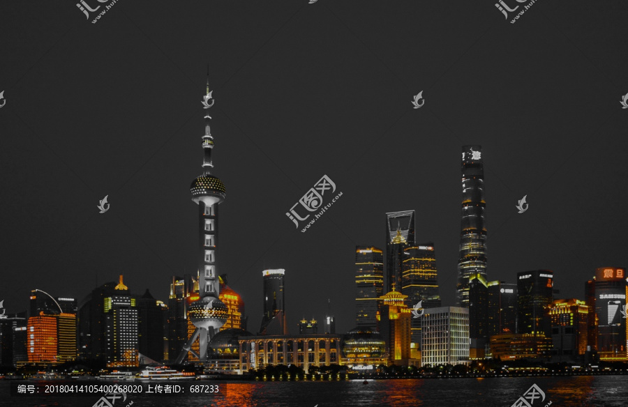 黑金色上海夜景