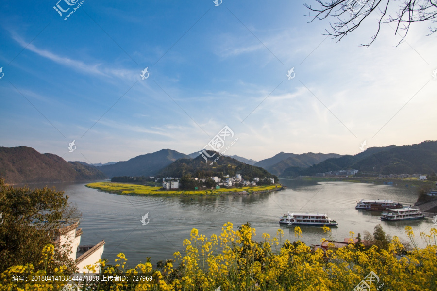 新安江山水画廊,油菜花,河流