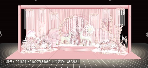 粉色浪漫櫻花主題婚禮舞臺(tái)設(shè)計(jì)