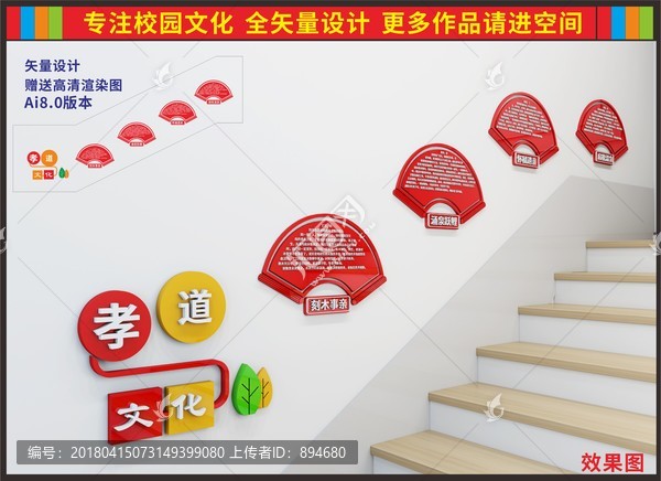 孝順樓梯文化墻