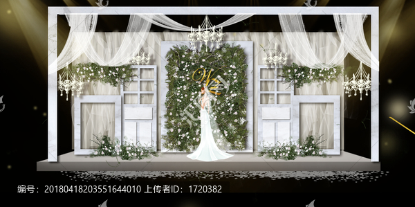 白綠婚禮,森系婚禮效果圖