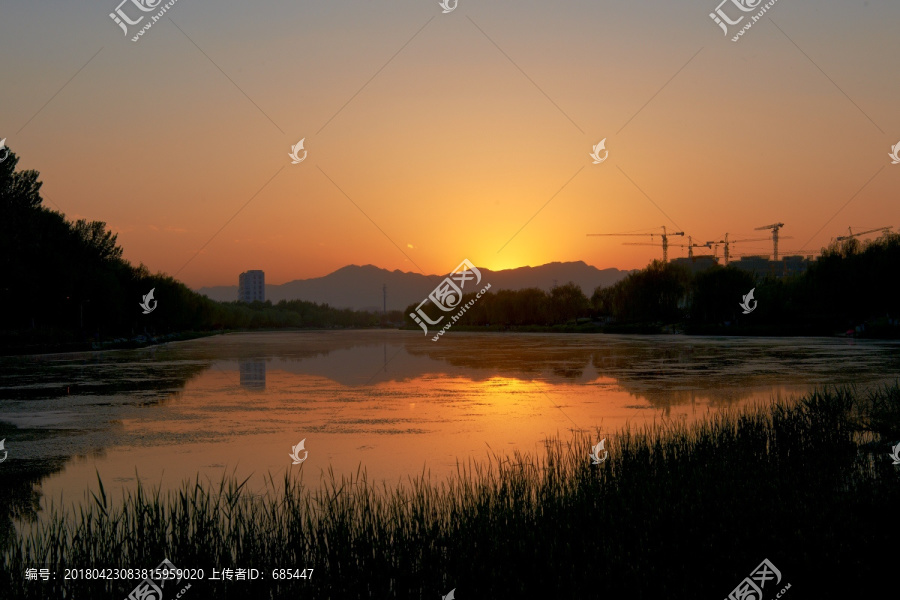 大河夕阳,刺猬河晚霞