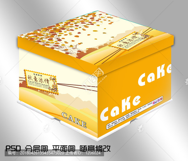 生日蛋糕盒PSD分層平面圖