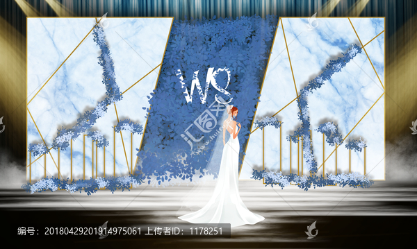 藍(lán)色小清新大理石婚禮