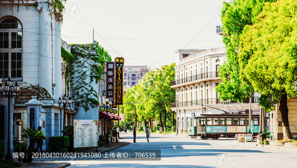 老上海街景,老上海电车