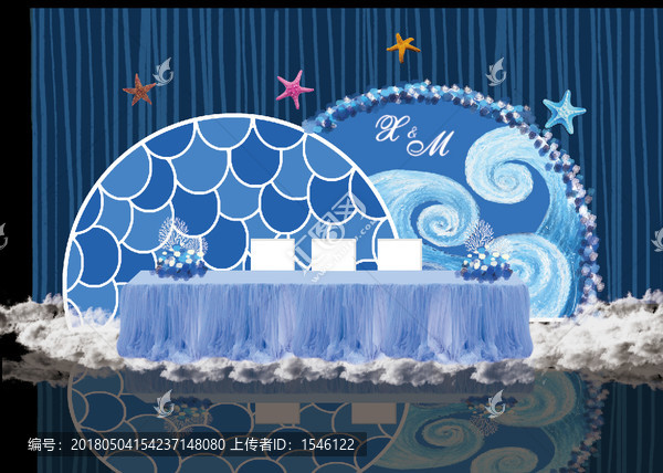 海洋風(fēng)婚禮簽到區(qū)