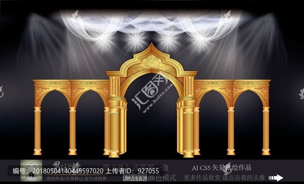 歐式拱門(mén)婚禮,金色拱門(mén)