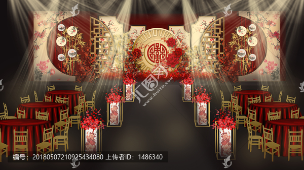 中古風(fēng)婚禮新中式婚禮紅金色婚禮