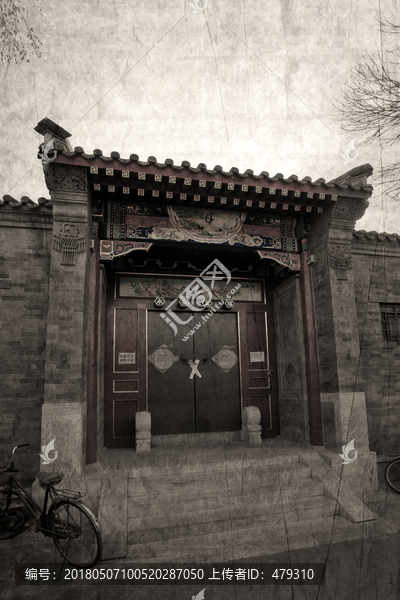 胡同黑白照片,老北京