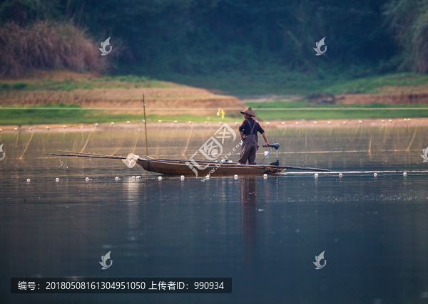 渔民,水库,打鱼