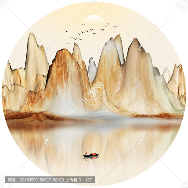 新中式山水挂画,装饰画