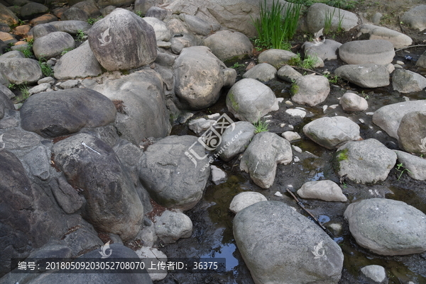 公园里的石头,溪流