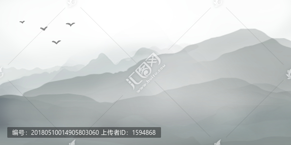 水墨遠(yuǎn)山