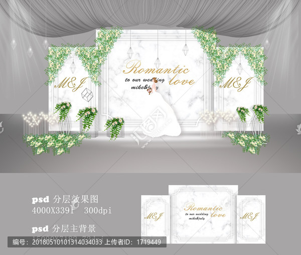 白綠小清新婚禮主題,婚禮背景