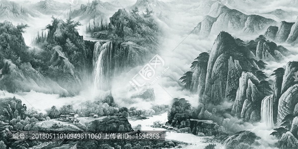 高清山水國畫,水墨畫