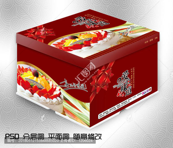 生日蛋糕盒PSD分層圖