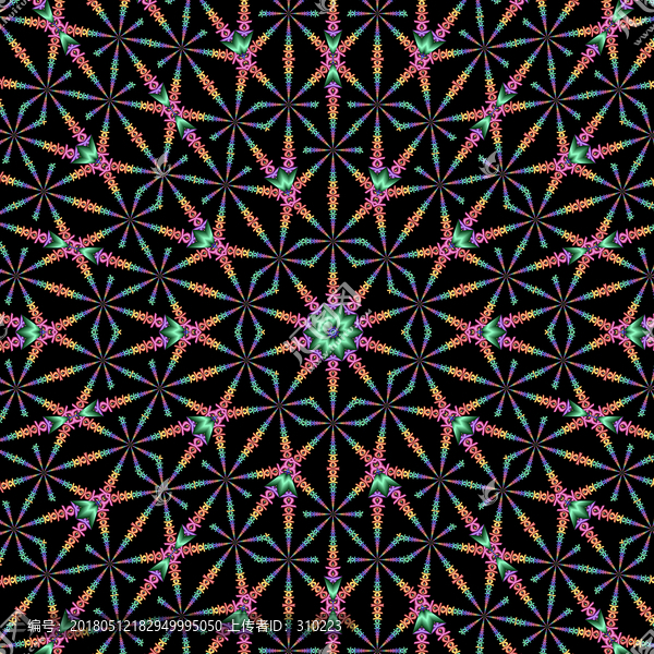 五彩立體圓形花紋