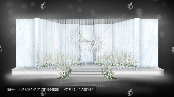 淺藍(lán)色大理石時尚婚禮
