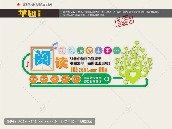 閱讀室文化墻,校園文化墻