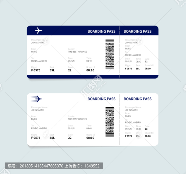 飞机票ticket门票设计