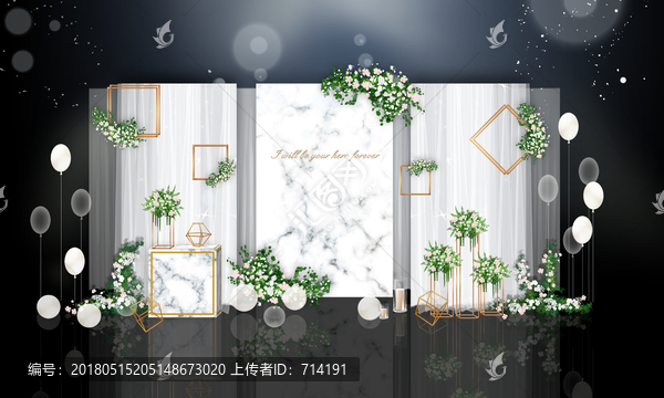 婚禮迎賓區(qū)大理石,綠白