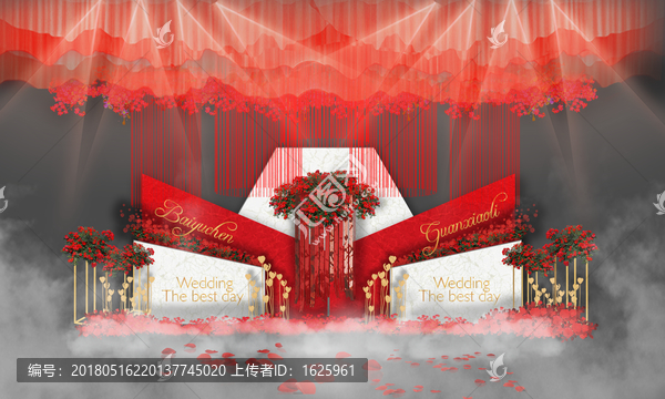 大理石婚禮,紅白色婚禮,婚禮