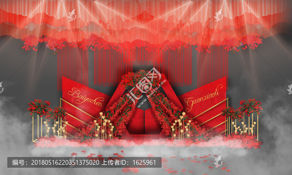 大理石婚禮,紅色系婚禮,婚禮