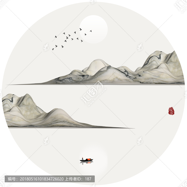 禅境山水画,意境山水