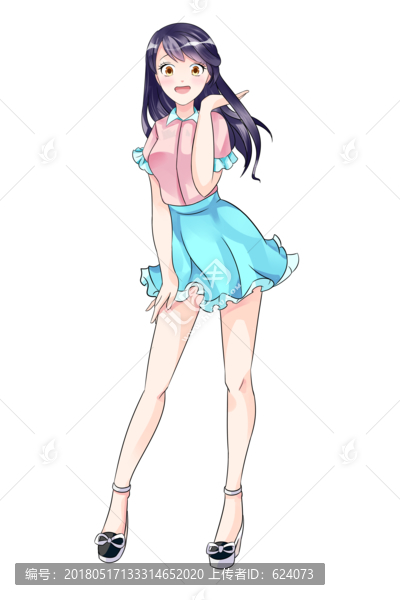 Q,女孩,漫畫女生,卡通人物