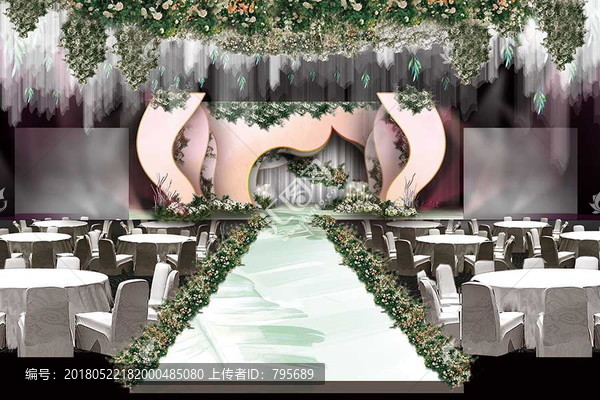 粉白色主題婚禮背景