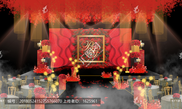 大理石婚禮,紅色婚禮,紅金婚禮