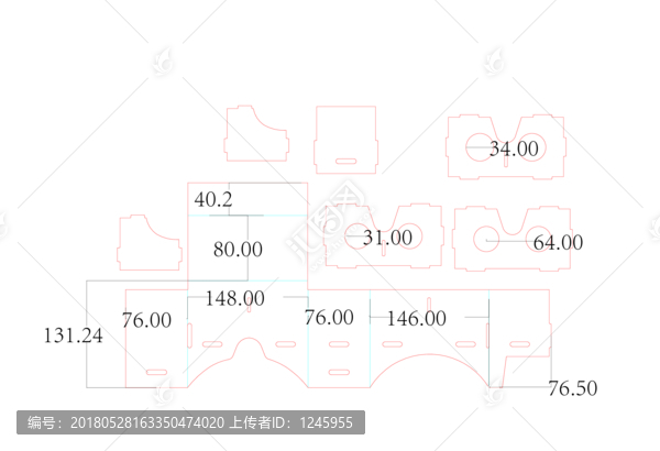 紙質3D眼鏡刀模圖