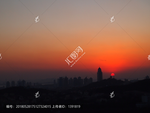 青岛市,太平山,日落