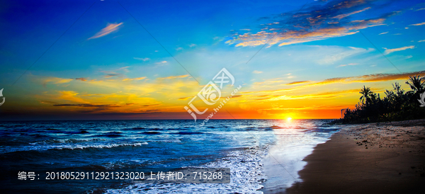 旅行度假海岛沙滩夕阳海景