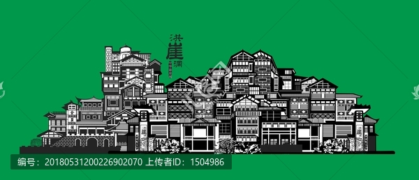 矢量洪崖洞,洪崖洞雕刻文件
