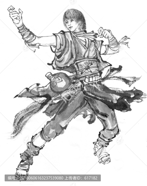水墨人物,武俠角色