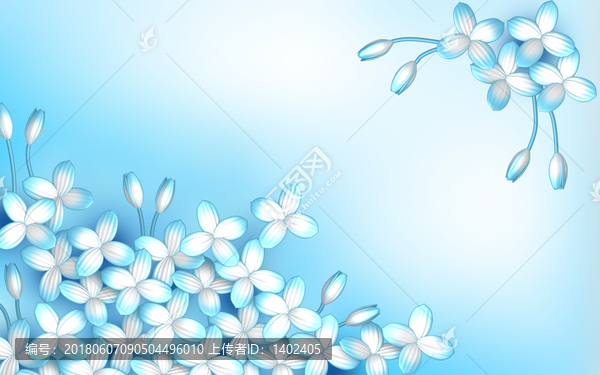 3d立體浮雕藍(lán)色小花電視背景墻