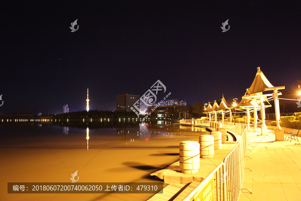 大庆,时代广场,万宝湖,夜景