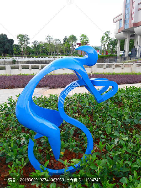 园林景观自行车雕塑作品