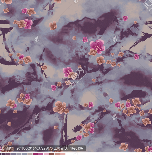 水墨梅花毯