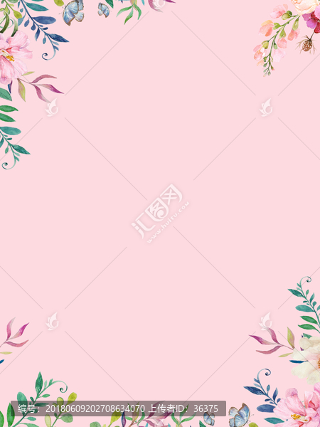 粉色背景花纹边框