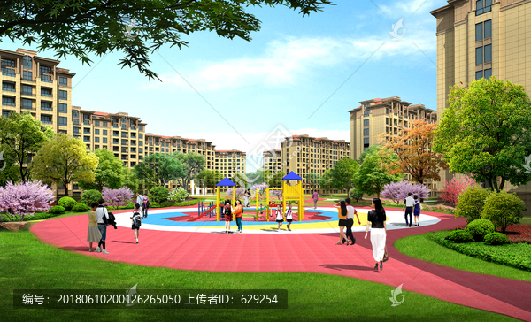 小區(qū)兒童活動廣場psd
