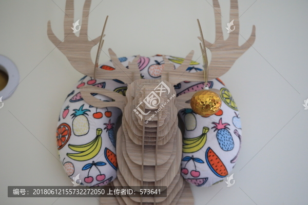 3D实木麋鹿挂件