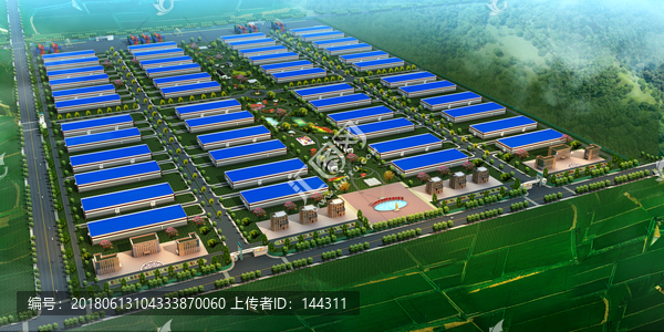 機(jī)械廠區(qū)鳥(niǎo)瞰圖