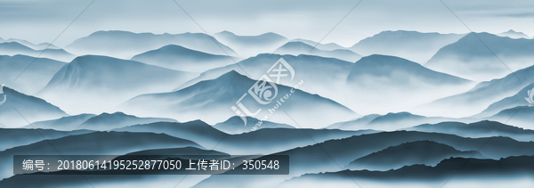 大型新中式山水画背景