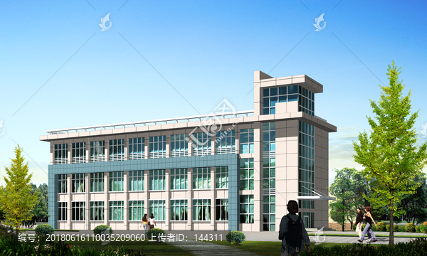 三層辦公樓建筑效果圖