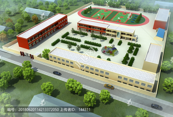 小学鸟瞰图模型01