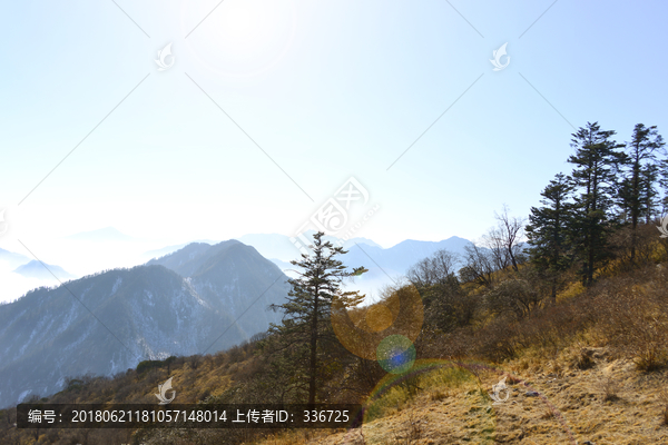 高山丘壑,群山山峰,山地风光