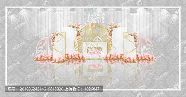 新式大理石主題婚禮迎賓背景